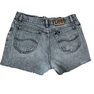 Lee Women's Gray Denim fray cut Shorts with distress look.